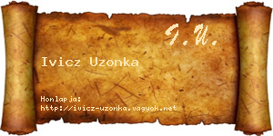 Ivicz Uzonka névjegykártya
